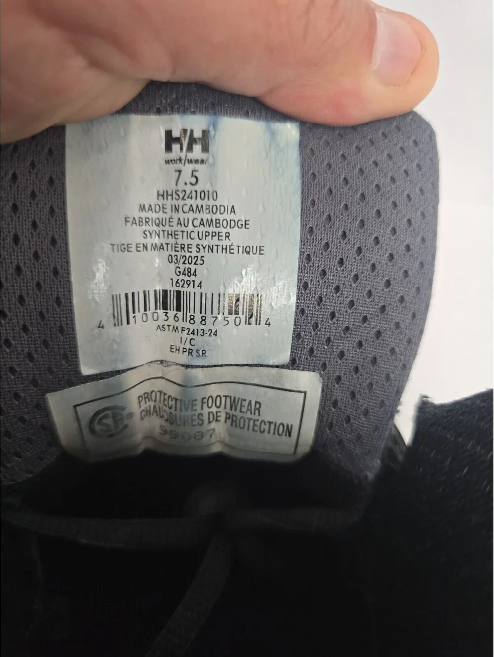 Helly Hansen Men's Mid Alum Toe Comp Plate Hiker Boots HHS241010 Black Size 7.5M